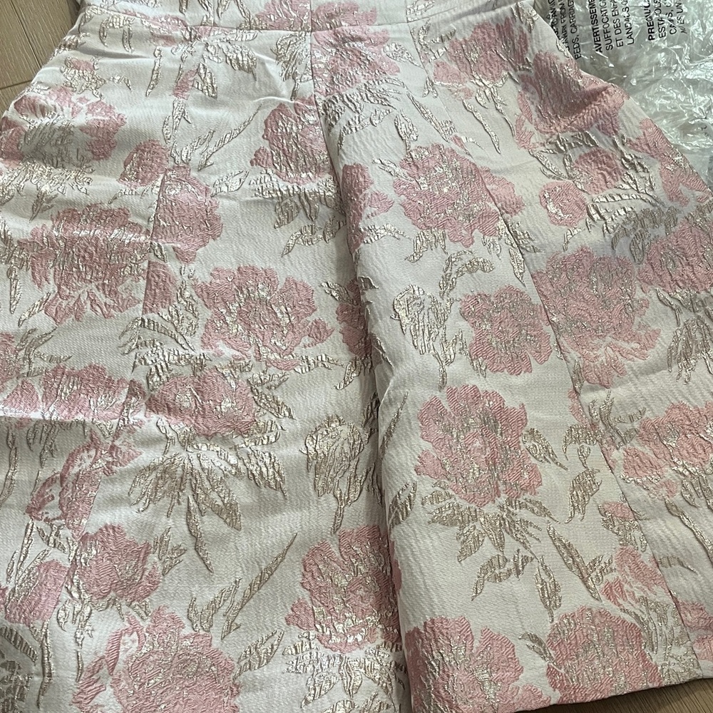Lipsy Pink and Cream Floral Jacquard Fit & Flare Dress - Picture 5 of 6